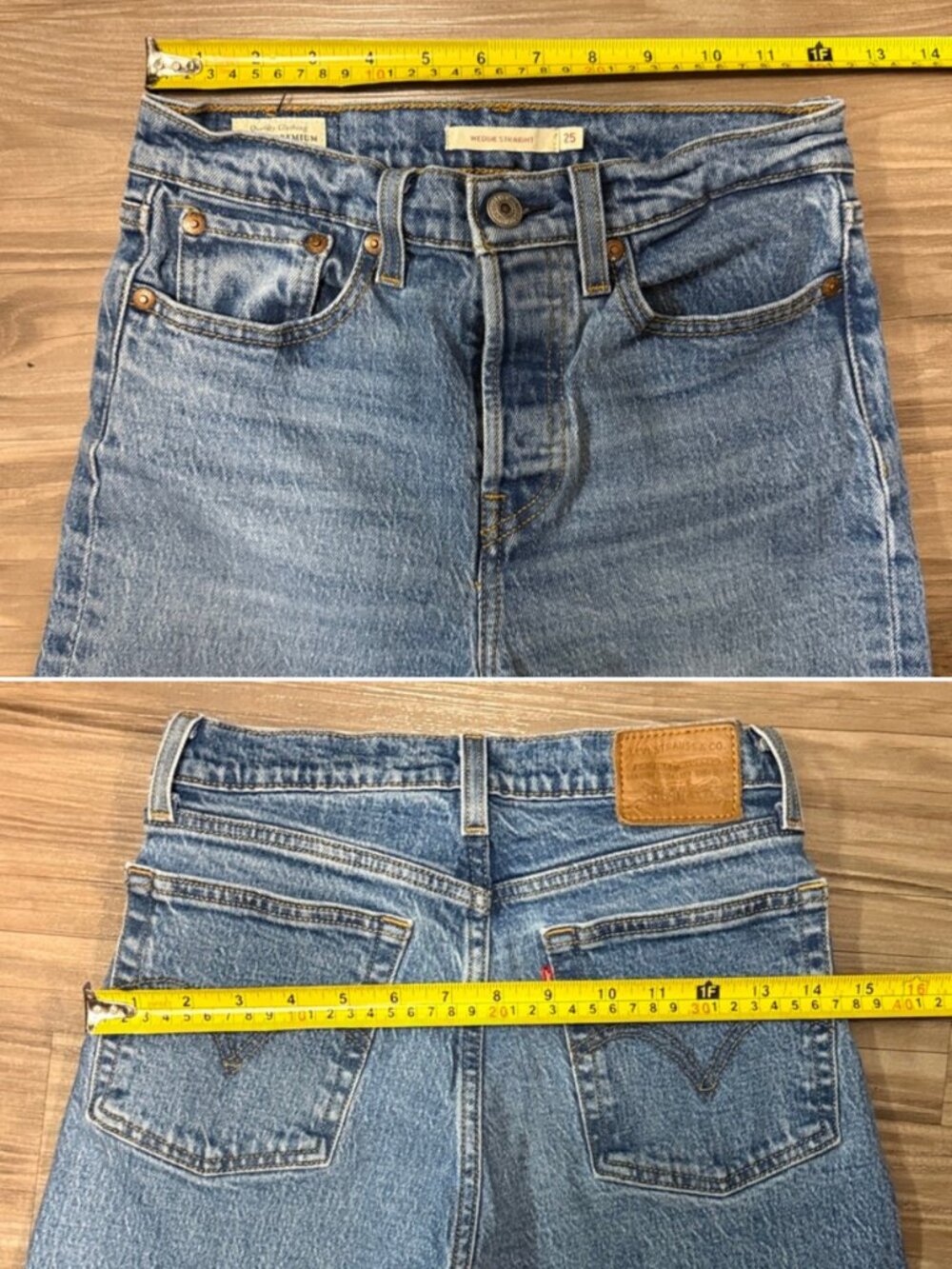 Levi’s Premium Wedgie Straight Ankle Jeans 25 Jive Sound $98 - Picture 8 of 12